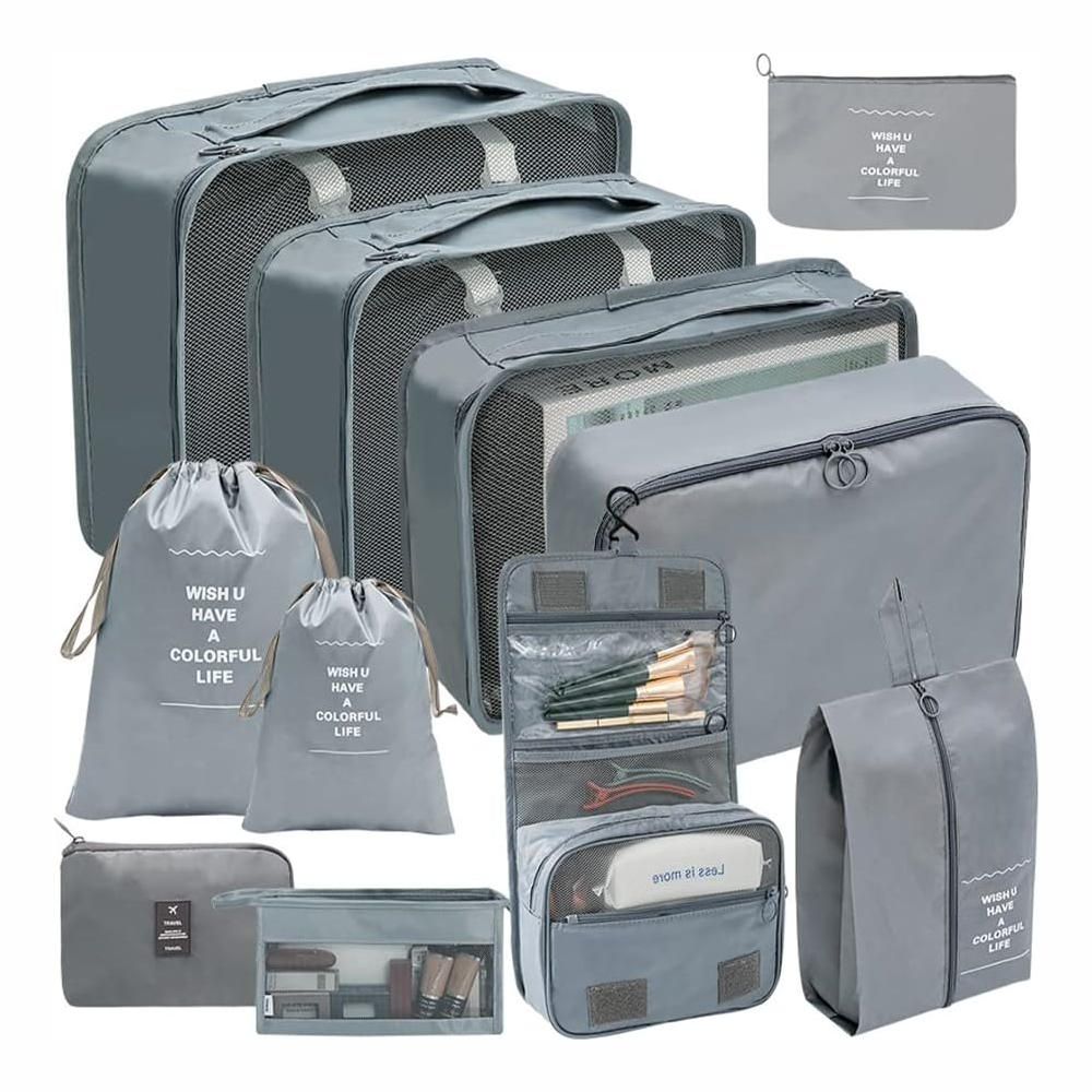Organizador de Maleta Premium 11 en 1 | Set de Viaje Completo con Bolsas Impermeables y Compactas