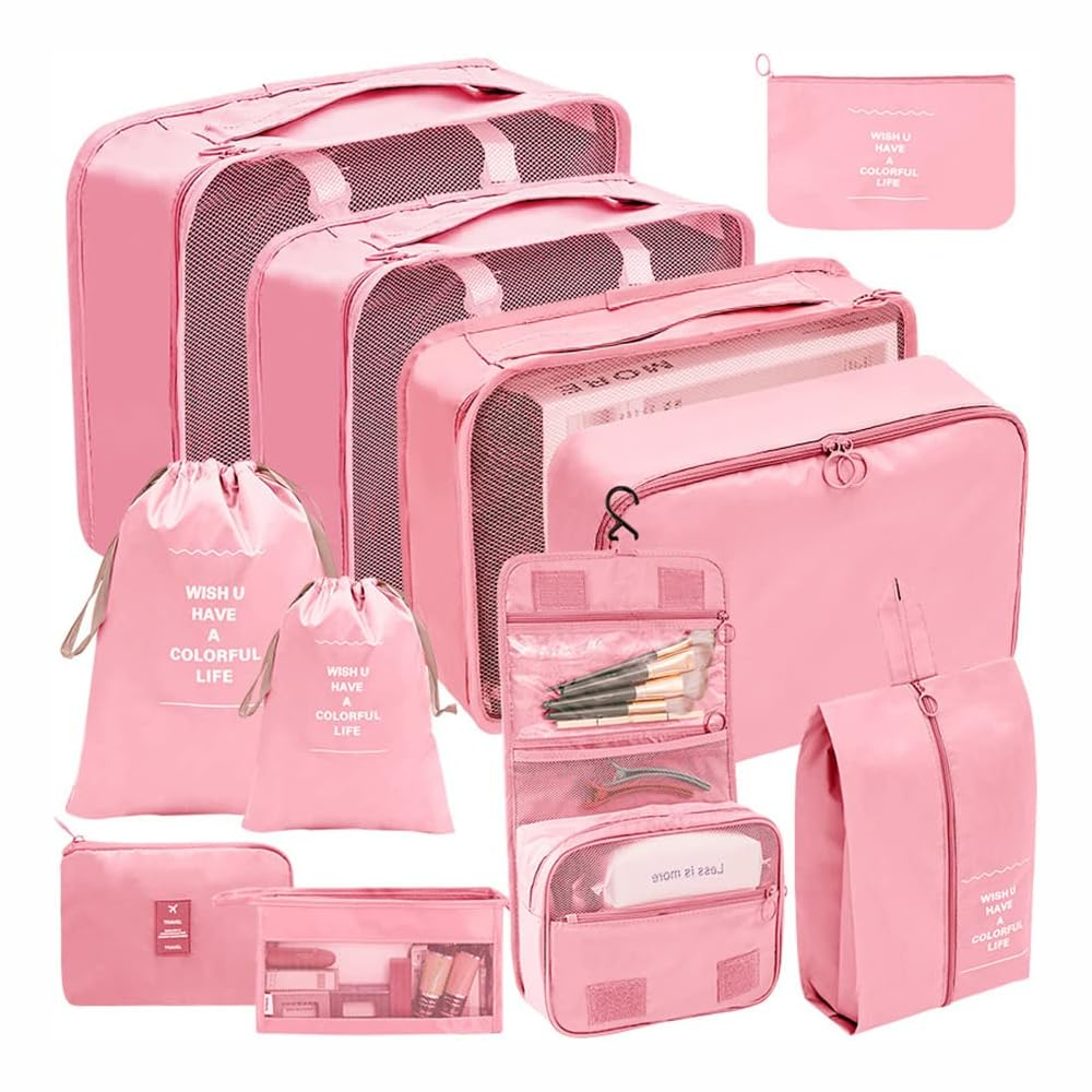 Organizador de Maleta Premium 11 en 1 | Set de Viaje Completo con Bolsas Impermeables y Compactas