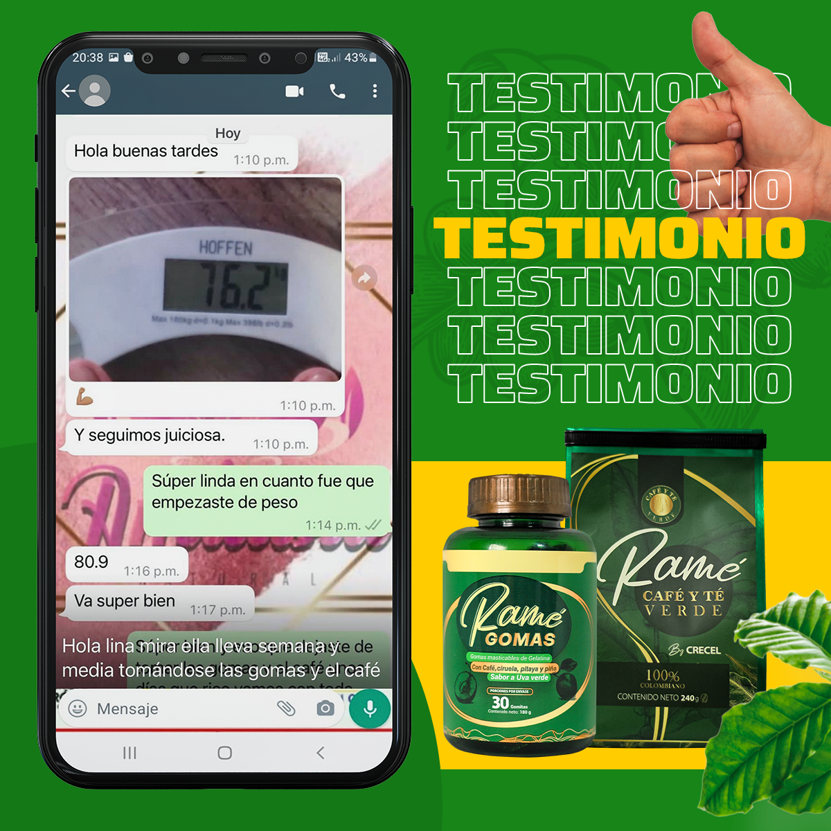 GOMAS RAMÉ: Gomas de Café Verde, Ciruela, Pitaya, Piña – Reducción de Peso Natural, Sin Azúcar – 30 Dosis