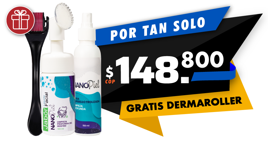 Combo Nanopiel 1: Agua superelectrolizada + Jabón Nanopiel + Gratis Dermaroller