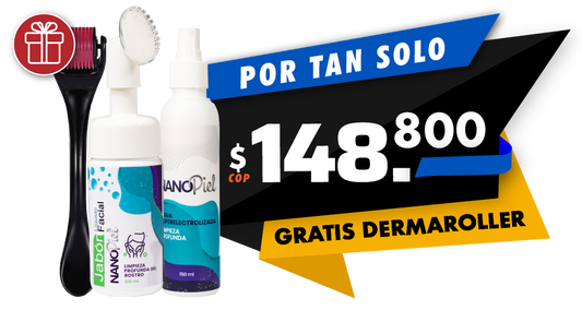 Combo Nanopiel 1: Agua superelectrolizada + Jabón Nanopiel + Gratis Dermaroller